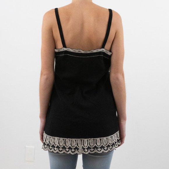 Anthropologie 4 Silk Mesh Embroidered Bow Tank Top - Picture 5 of 9
